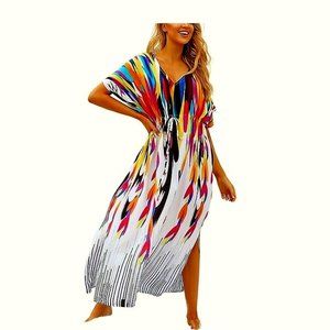 Beach Cover up Kaftans Sarong Bathing Suit Cover ups Beach Pareo Swimsuit Tunic